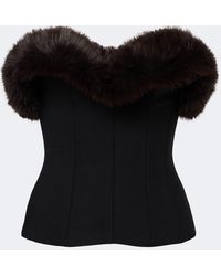 David Koma - Wool-Blend Corset Top - Lyst