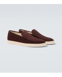Brunello Cucinelli - Chevron Suede Slip-On Shoes - Lyst