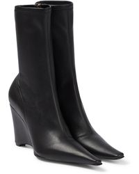 JW Anderson Synthetik Ankle Boots aus Lederimitat in Schwarz Damen Schuhe Stiefel Stiefel mit Keilabsatz 