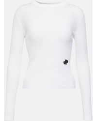 Patou - Ribbed-knit Cropped Cotton Sweater - Lyst