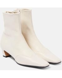 KHAITE - Nevada 40 Leather Ankle Boots - Lyst
