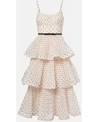 Zimmermann - Polka-Dot Tiered Midi Dress - Lyst