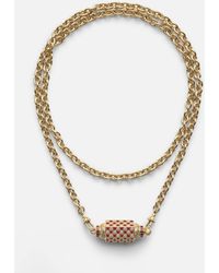 Marie Lichtenberg - Check 18kt Gold Locket Necklace With Diamonds And Rubies - Lyst