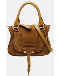 Chloé - Tote Bag Marcie Small Aus Veloursleder - Lyst