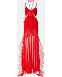 David Koma - Taffeta And Tulle Lace-Trimmed Gown - Lyst