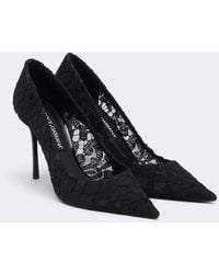 Dolce & Gabbana - Leather-Trimmed Lace Pumps - Lyst