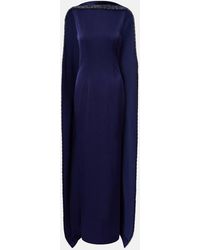 Roland Mouret - Embellished Caped Satin Crepe Gown - Lyst