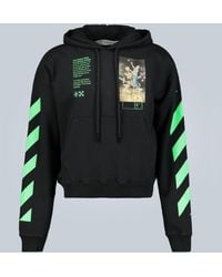 off white flared jersey hoodie