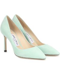Jimmy Choo Exclusivo en Mytheresa - salones Romy 85 de gamuza - Verde