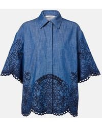 Zimmermann - Coco Embroidered Denim Shirt - Lyst