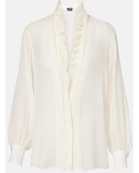 Tom Ford - Camicetta Con Volant Plissettata - Lyst