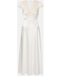 Doen - Coraline Lace-Trimmed Silk Midi Dress - Lyst