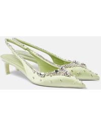 Gucci - Crystal-Embellished Satin Slingback Pumps - Lyst