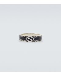 Gucci Ring GG aus Sterlingsilber mit Emaille - Weiß