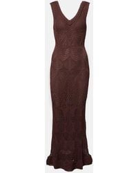 STAUD - Roan Open-Knit Midi Dress - Lyst