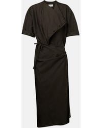 Lemaire - Draped Cotton And Silk Shirt Dress - Lyst