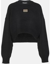 Dolce & Gabbana - Pullover in lana e cashmere con logo - Lyst