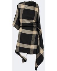 Loewe - Caped Checked Minidress - Lyst