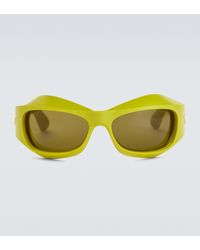 Bottega Veneta Wrap-around Acetate Sunglasses - Green