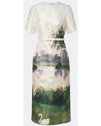 LEO LIN - Elizabeth Printed Jacquard Midi Dress - Lyst