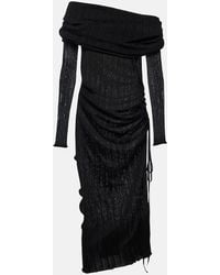 Alaïa - Draped Off-Shoulder Maxi Dress - Lyst
