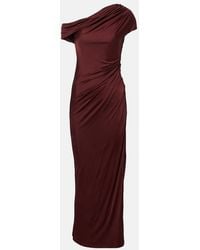 Galvan London - Asymmetric Draped Jersey Maxi Dress - Lyst