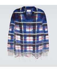 Maison Margiela - Distressed Checked Mohair-blend Sweater - Lyst