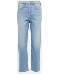 RE/DONE - 70S Stove Pipe High-Rise Straight Jeans - Lyst