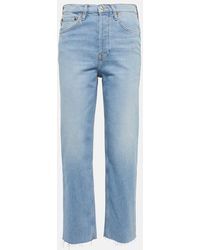 RE/DONE - 70s Stove Pipe High-rise Straight Jeans - Lyst