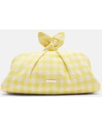 Aquazzura - Bow Tie Bow-Detail Checked Clutch - Lyst
