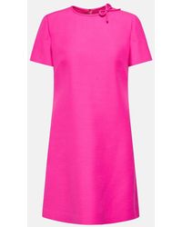 Valentino - Bow-detail Wool And Silk Crepe Minidress - Lyst