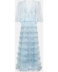 Costarellos - Robe longue Lucia en tulle a ornements - Lyst