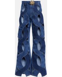 Area - Jeans larghi in denim di cotone con cutout - Lyst