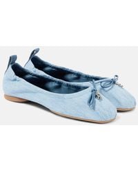 Hogan - Bailarinas H684 En Denim Con Lazo - Lyst