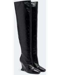 Balmain - Leather Over-The-Knee Boots - Lyst