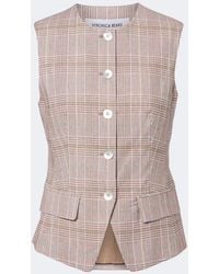 Veronica Beard - Lois Plaid Cotton And Linen-Blend Vest - Lyst