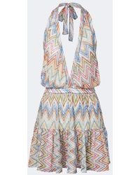 Missoni - Zigzag Halterneck Minidress - Lyst