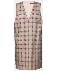 Max Mara - Acino Embellished Tulle And Satin Minidress - Lyst