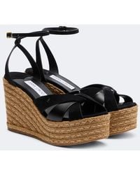 Jimmy Choo - Korra Suede Wedge Sandals - Lyst