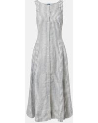 Polo Ralph Lauren - Striped Linen Midi Dress - Lyst