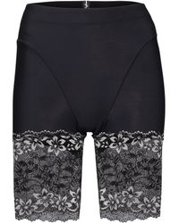 lace trim solid biker shorts