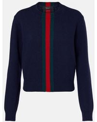 Gucci - Web Stripe Wool Sweater - Lyst