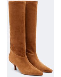 Paris Texas - Rose Suede Knee-High Boots - Lyst