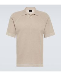 Giorgio Armani - Cotton And Cashmere Polo Shirt - Lyst