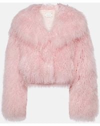 Magda Butrym - Giacca cropped in shearling - Lyst
