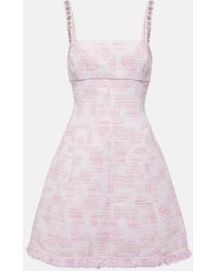 Oscar de la Renta - Crystal-Embellished Tweed Minidress - Lyst