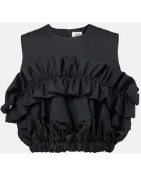 Noir Kei Ninomiya - Ruffled Wool Top - Lyst