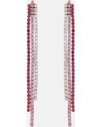 SHAY - Triple Thread 18kt Rose Gold Drop Earrings With Rubies, Pink Sapphires, And Diamonds - Lyst
