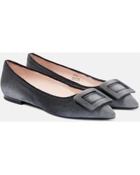 Roger Vivier - Gommettine Denim Ballet Flats - Lyst