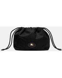 Burberry - Reversible Leather-Trimmed Pouch - Lyst